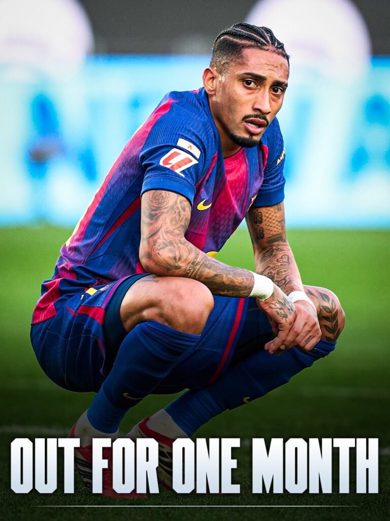 Raphinha out for 1 month
